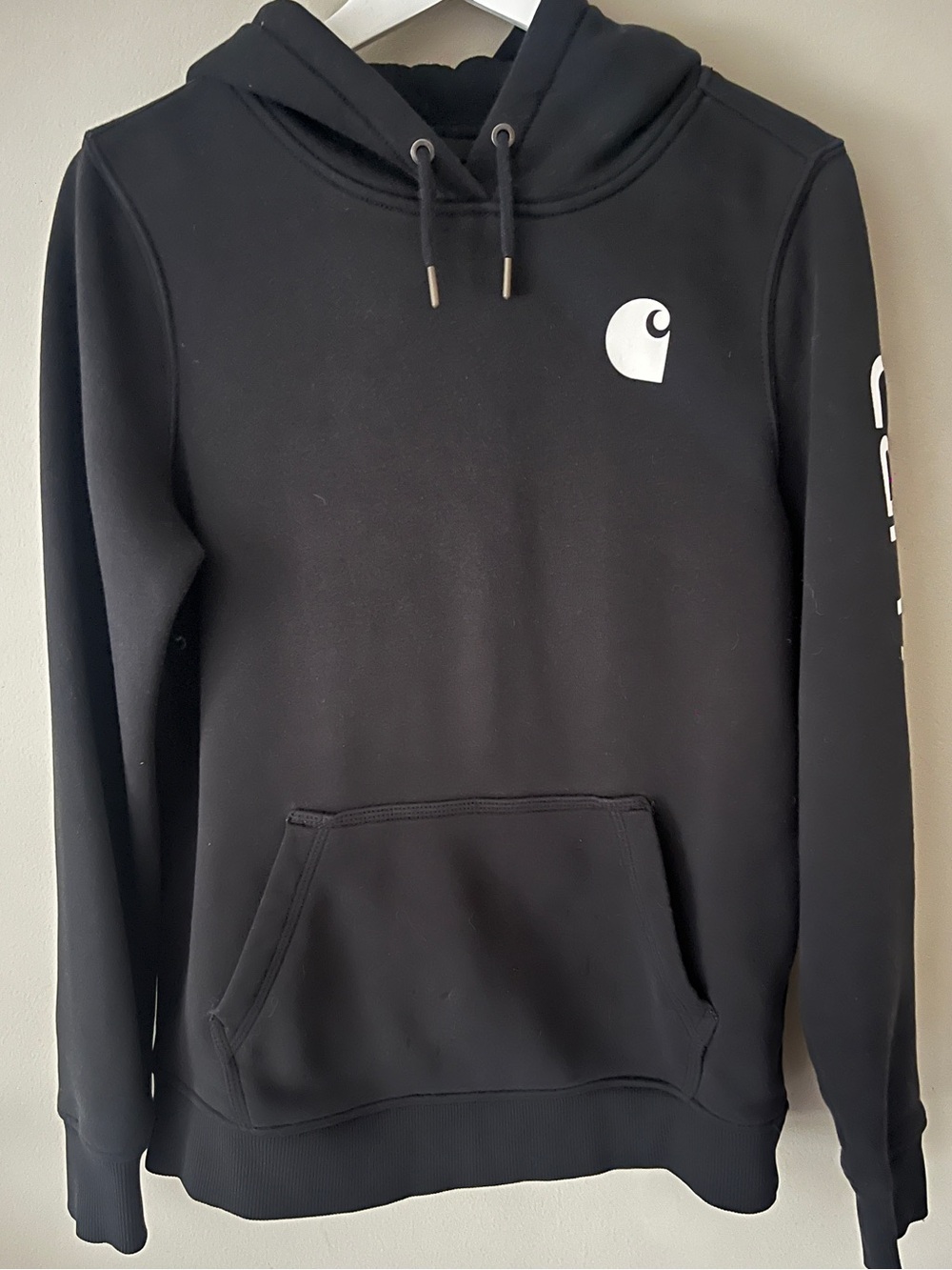 Carhartt Black Hoodie with White Logo